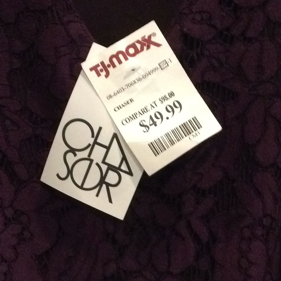 NWT.  Chaser burgundy lace dress. - Picture 4 of 4